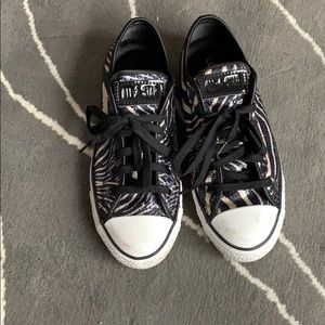 Zebra print sequin converse